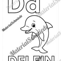 Kostenlose Ausmalbilder: Buchstaben lernen mit Tieren von A bis Z (Arbeitsblatt 04)