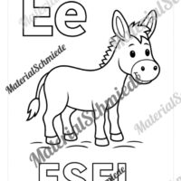 Kostenlose Ausmalbilder: Buchstaben lernen mit Tieren von A bis Z (Arbeitsblatt 05)