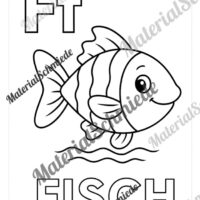 Kostenlose Ausmalbilder: Buchstaben lernen mit Tieren von A bis Z (Arbeitsblatt 06)