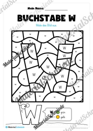 Buchstabe W: Ausmalbild (Vorschau 01)