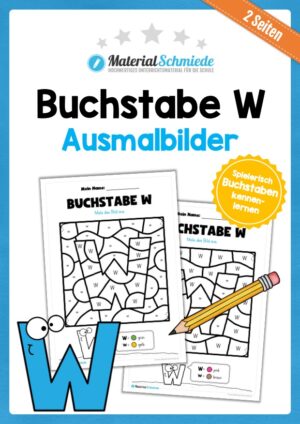 Buchstabe W: Ausmalbild