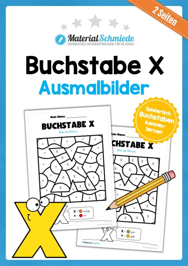 Buchstabe X: Ausmalbild