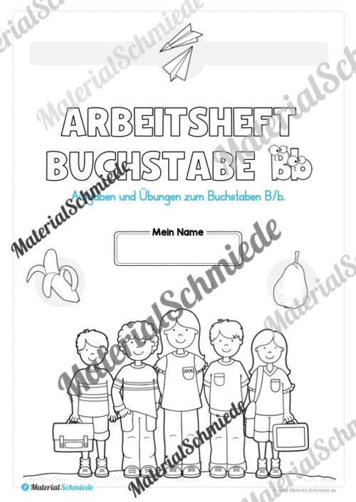 Arbeitsheft: Buchstabe B/b schreiben lernen (25 Seiten) - Arbeitsblatt 01