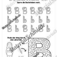 Arbeitsheft: Buchstabe B/b schreiben lernen (25 Seiten) - Arbeitsblatt 04