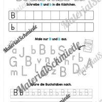 Arbeitsheft: Buchstabe B/b schreiben lernen (25 Seiten) - Arbeitsblatt 08