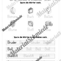 Arbeitsheft: Buchstabe B/b schreiben lernen (25 Seiten) - Arbeitsblatt 10