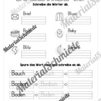 Arbeitsheft: Buchstabe B/b schreiben lernen (25 Seiten) - Arbeitsblatt 11