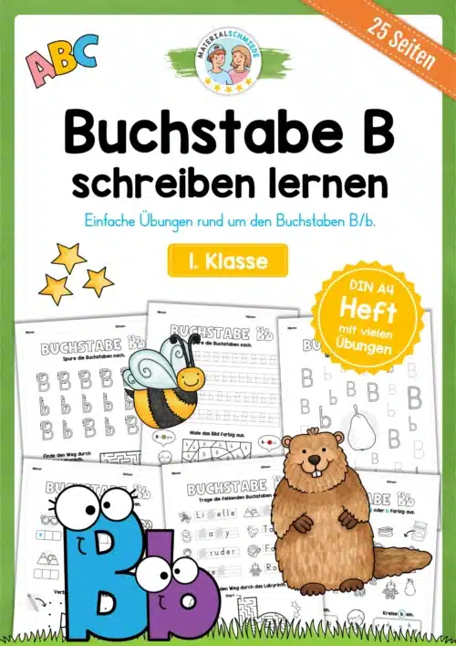 Arbeitsheft: Buchstabe B/b schreiben lernen (25 Seiten)