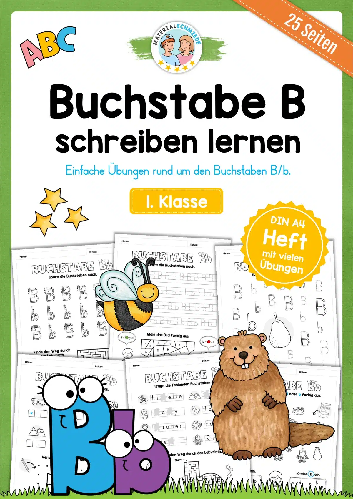 Arbeitsheft: Buchstabe B/b schreiben lernen (25 Seiten)