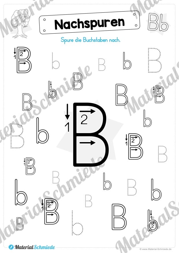 Materialpaket: Buchstabe B/b schreiben lernen (Vorschau 04)