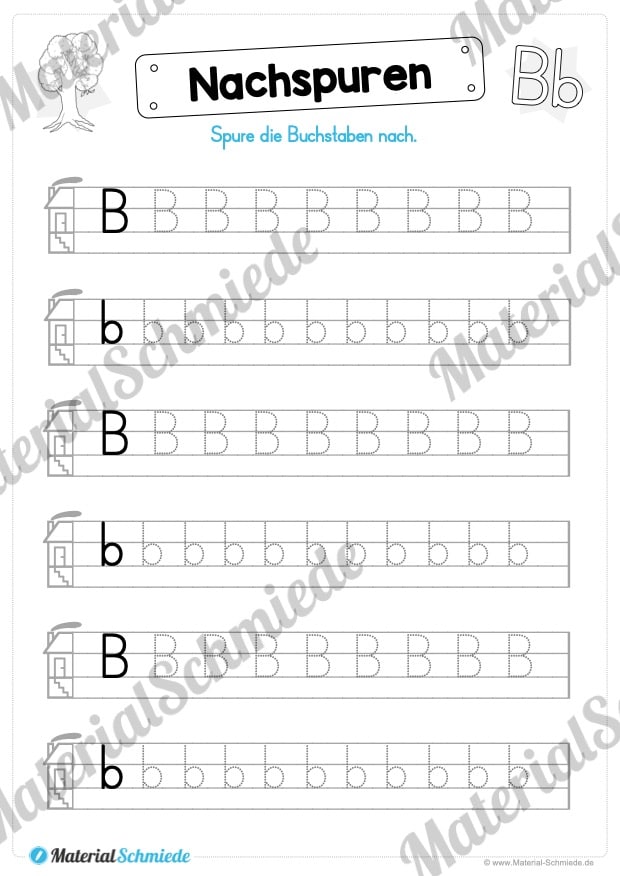 Materialpaket: Buchstabe B/b schreiben lernen (Vorschau 06)