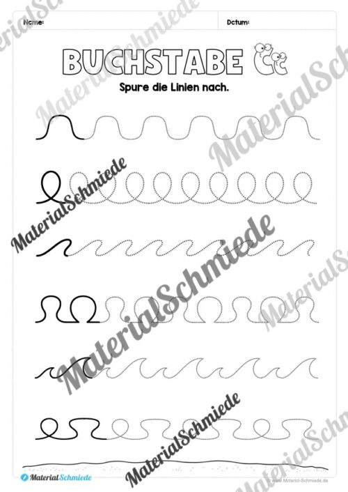 Arbeitsheft: Buchstabe C/c schreiben lernen (25 Seiten) - Arbeitsblatt 02