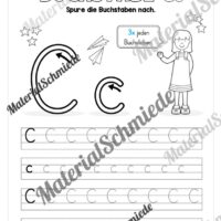 Arbeitsheft: Buchstabe C/c schreiben lernen (25 Seiten) - Arbeitsblatt 03