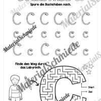 Arbeitsheft: Buchstabe C/c schreiben lernen (25 Seiten) - Arbeitsblatt 04