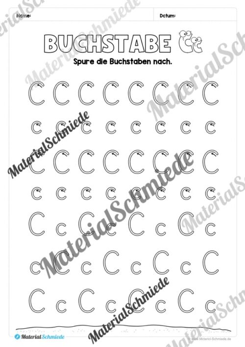 Arbeitsheft: Buchstabe C/c schreiben lernen (25 Seiten) - Arbeitsblatt 05