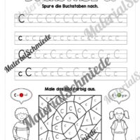 Arbeitsheft: Buchstabe C/c schreiben lernen (25 Seiten) - Arbeitsblatt 06