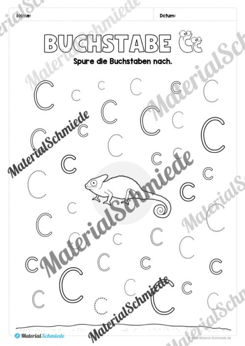 Arbeitsheft: Buchstabe C/c schreiben lernen (25 Seiten) - Arbeitsblatt 07