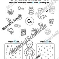 Arbeitsheft: Buchstabe C/c schreiben lernen (25 Seiten) - Arbeitsblatt 08