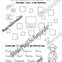 Arbeitsheft: Buchstabe C/c schreiben lernen (25 Seiten) - Arbeitsblatt 09