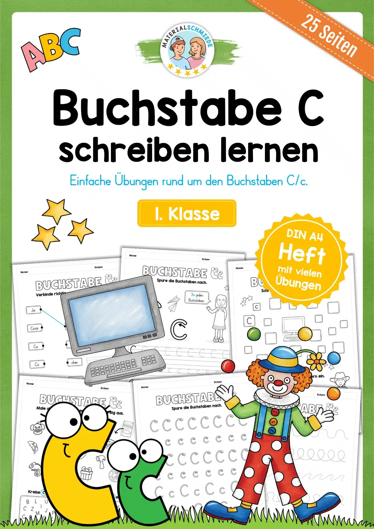 Arbeitsheft: Buchstabe C/c schreiben lernen (25 Seiten)