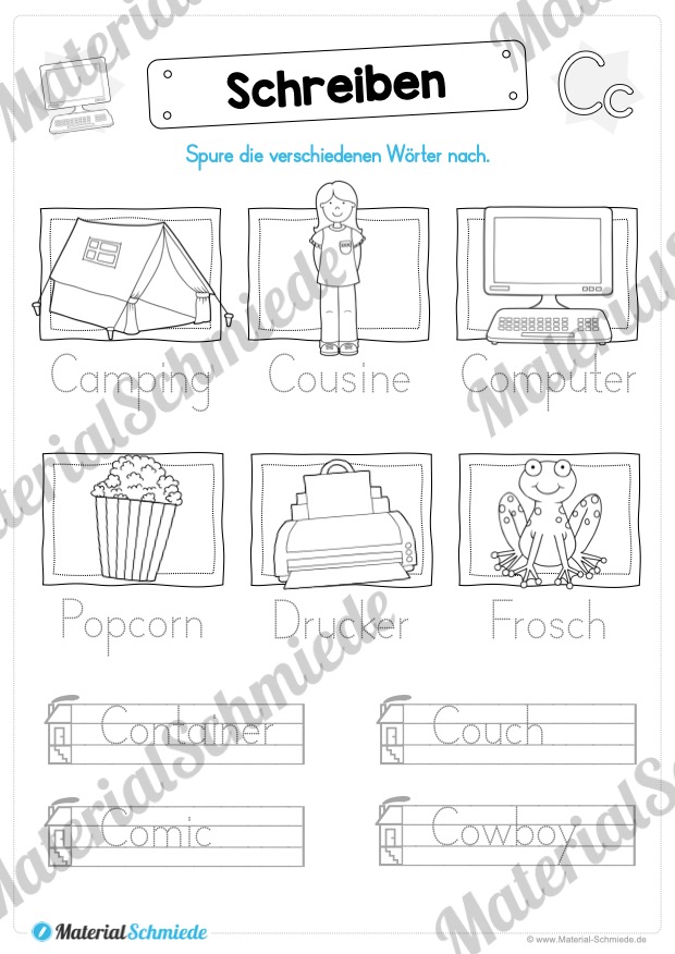 Materialpaket: Buchstabe C/c schreiben lernen (Vorschau 06)