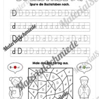 Arbeitsheft: Buchstabe D/d schreiben lernen (25 Seiten) - Arbeitsblatt 05
