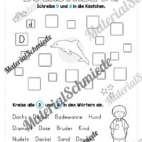 Arbeitsheft: Buchstabe D/d schreiben lernen (25 Seiten) - Arbeitsblatt 09