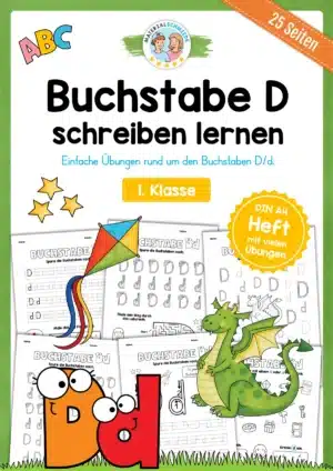 Arbeitsheft: Buchstabe D/d schreiben lernen (25 Seiten)