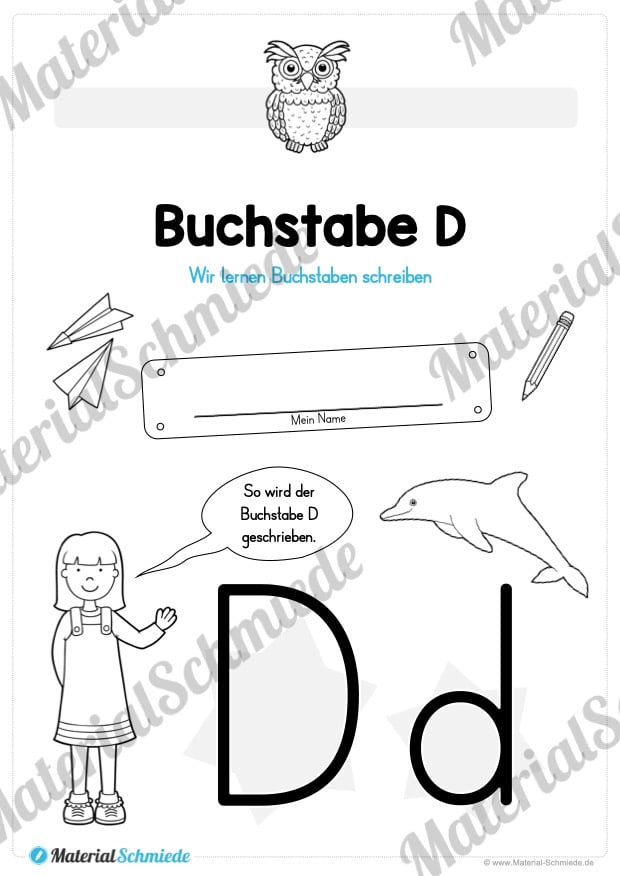 Buchstabe D / d (30 Arbeitsblätter & Übungen)