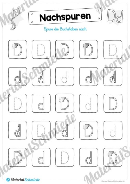 Materialpaket: Buchstabe D/d schreiben lernen (Vorschau 03)