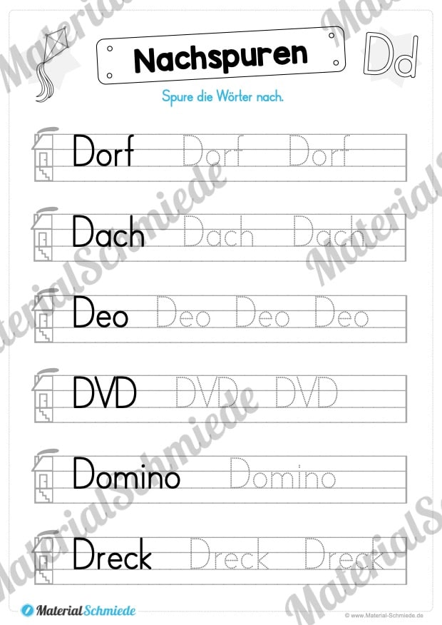 Materialpaket: Buchstabe D/d schreiben lernen (Vorschau 04)