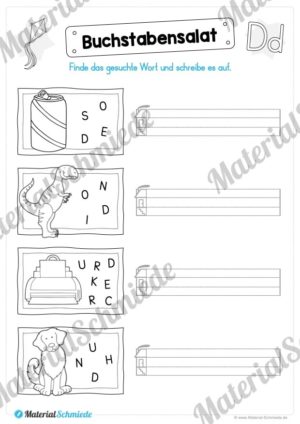 Materialpaket: Buchstabe D/d schreiben lernen (Vorschau 06)