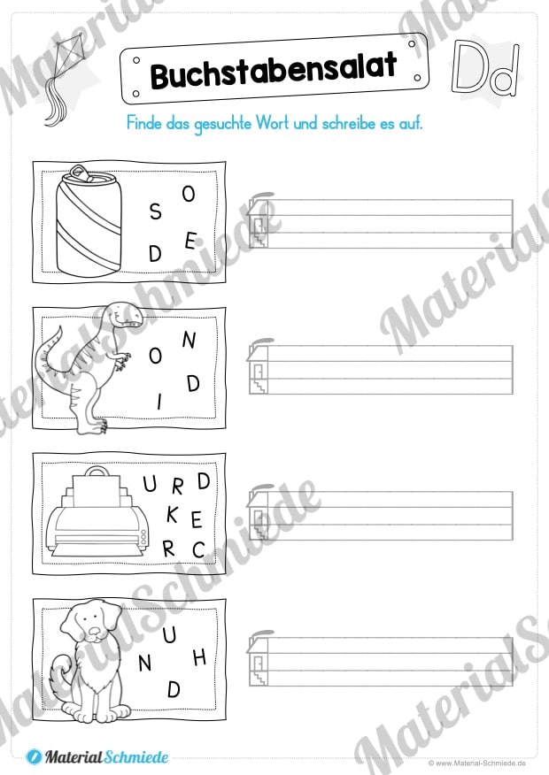 Materialpaket: Buchstabe D/d schreiben lernen (Vorschau 06)