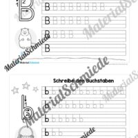 52 Karteikarten zu den Buchstaben von A-Z (Druckschrift) - Buchstabe B/b