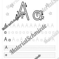 Buchstaben schreiben lernen: 26 Arbeitsblätter (Druckschrift) - Buchstabe A/a