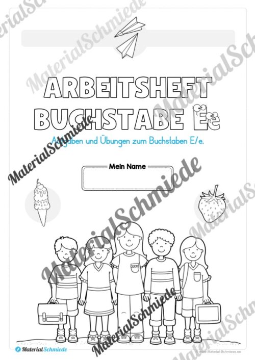 Arbeitsheft: Buchstabe E/e schreiben lernen (25 Seiten) - Arbeitsblatt 01