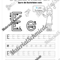 Arbeitsheft: Buchstabe E/e schreiben lernen (25 Seiten) - Arbeitsblatt 03