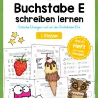 Arbeitsheft: Buchstabe E/e schreiben lernen (25 Seiten)