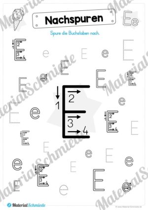 Materialpaket: Buchstabe E/e schreiben lernen (Vorschau 03)