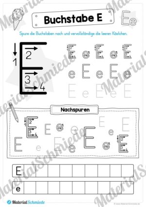 Materialpaket: Buchstabe E/e schreiben lernen (Vorschau 04)