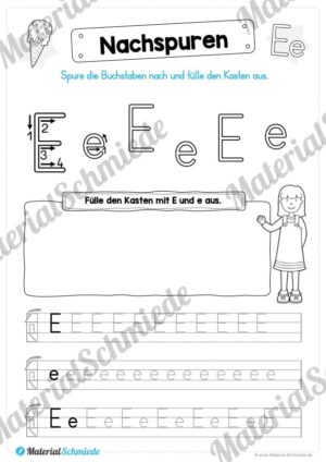 Materialpaket: Buchstabe E/e schreiben lernen (Vorschau 05)