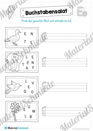 Materialpaket: Buchstabe E/e schreiben lernen (Vorschau 07)