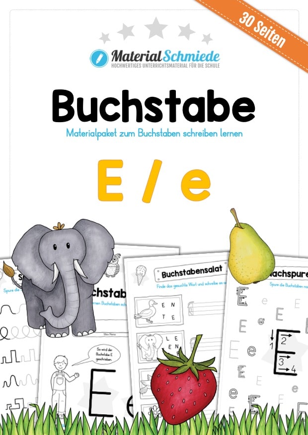Materialpaket: Buchstabe E/e schreiben lernen