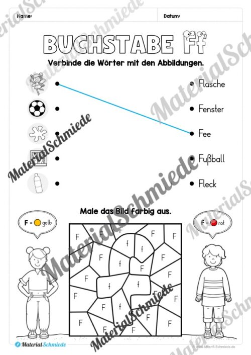 Arbeitsheft: Buchstabe F/f schreiben lernen (25 Seiten) - Arbeitsblatt 11