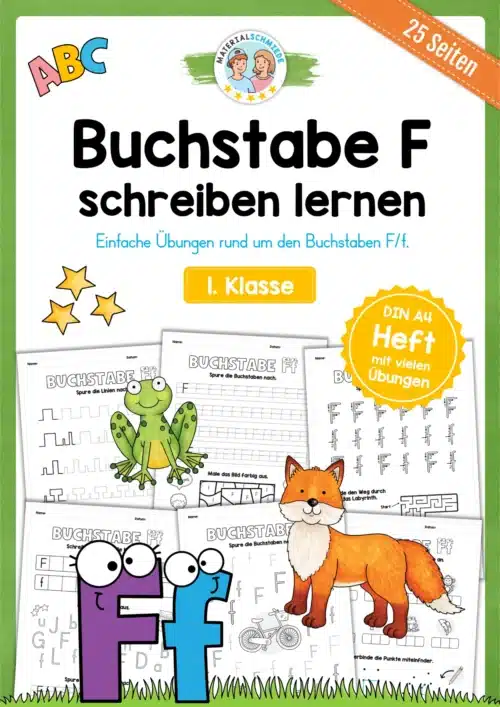 Arbeitsheft: Buchstabe F/f schreiben lernen (25 Seiten)