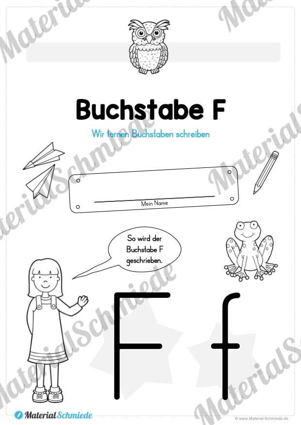 Materialpaket: Buchstabe F/f schreiben lernen (Vorschau 01)