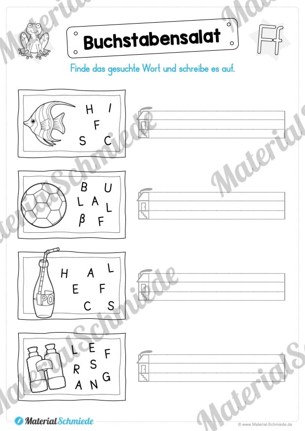 Materialpaket: Buchstabe F/f schreiben lernen (Vorschau 06)