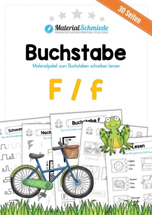 Buchstabe F / f (30 Arbeitsblätter & Übungen)