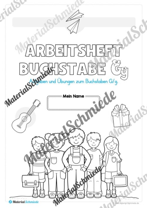 Arbeitsheft: Buchstabe G/g schreiben lernen (25 Seiten) - Arbeitsblatt 01