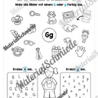 Arbeitsheft: Buchstabe G/g schreiben lernen (25 Seiten) - Arbeitsblatt 09